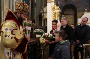 13 жовтня 2016 р. Божественна Літургія та подячний молебень з нагоди дня тезоіменитства митрополита Луцького і Волинського Михаїла у кафедральному соборі Святої Трійці. Світлини інформаційної служби єпархії.