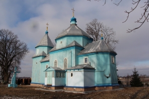 3 січня 2014 р. Храм Покрови Пресвятої Богородиці в с. Грибовиця Нововолинського деканату. Світлина інформаційної служби єпархії