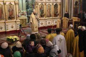 20 листопада 2016 р. Проповідь митрополита Луцького і Волинського Михаїла в кафедральному соборі Святої Трійці. Світлина інформаційної служби єпархії