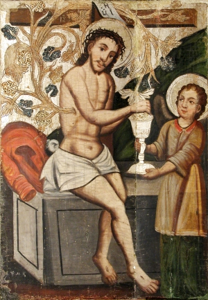 Ікона «Христос – Виноградна Лоза» 1747 р. із церкви Святої Трійці с. Лучиці Луцького району. Світлина Музею волинської ікони